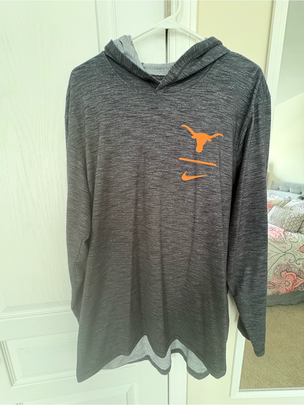 Nike Gray Heather Texas Longhorns Pullover Hoodie with Orange